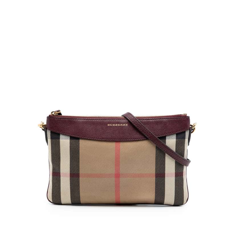 Burberry Mega Check Canvas Derby Peyton Crossbody Brown Very good condition - Front View