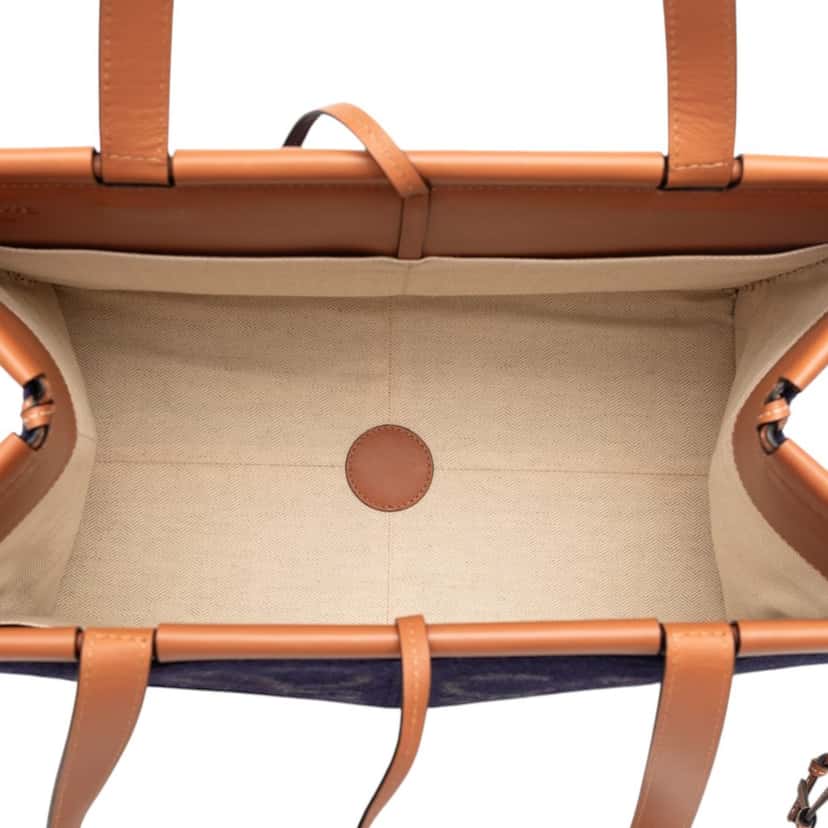 LOEWE Medium Anagram Felt Cushion Tote Blue Very good condition - Model View