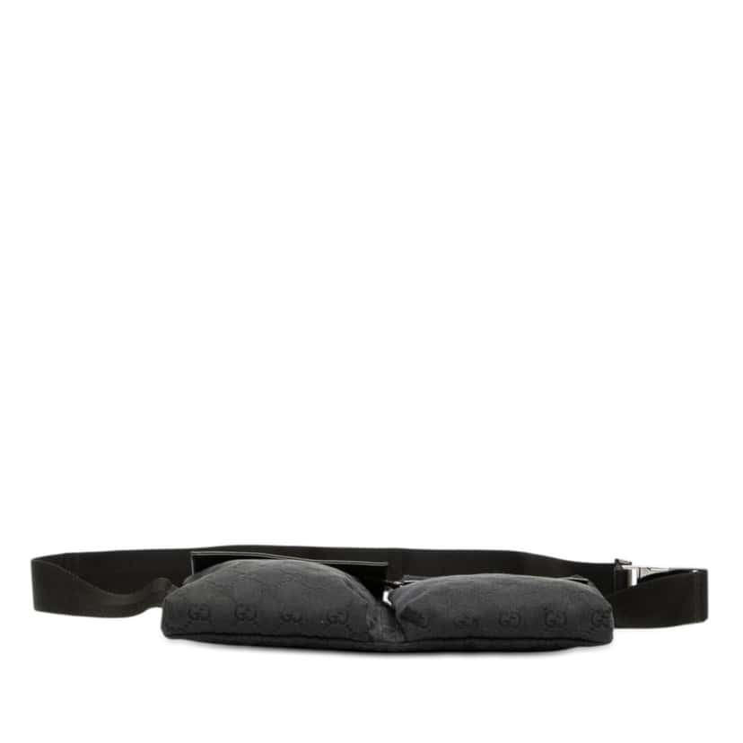 Gucci GG Canvas Double Pocket Belt Bag Black Very good condition - Inside View