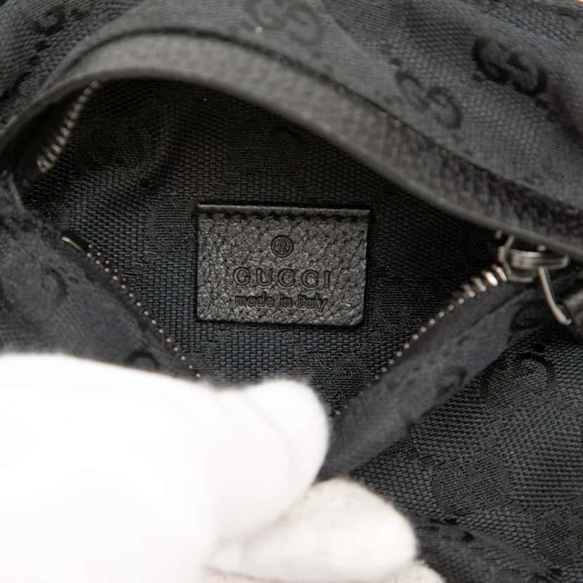 Gucci GG Canvas Double Pocket Belt Bag Black Very good condition - Box View
