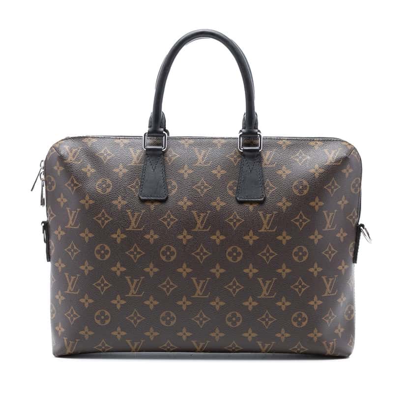 Louis Vuitton Monogram Macassar Porte Documents Jour Brown Very good condition - Front View
