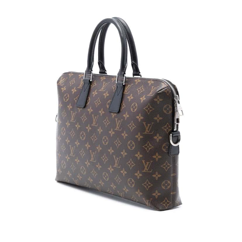 Louis Vuitton Monogram Macassar Porte Documents Jour Brown Very good condition - Back View