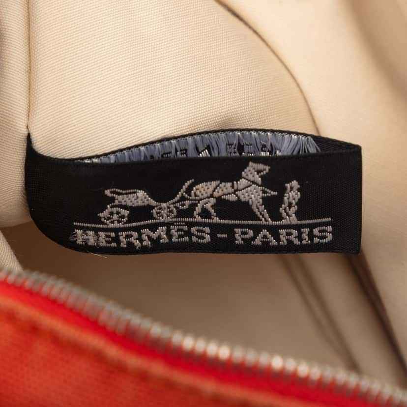 Hermès Toile Bolide Trousse De Voyage Pouch PM Orange Very good condition - Box View