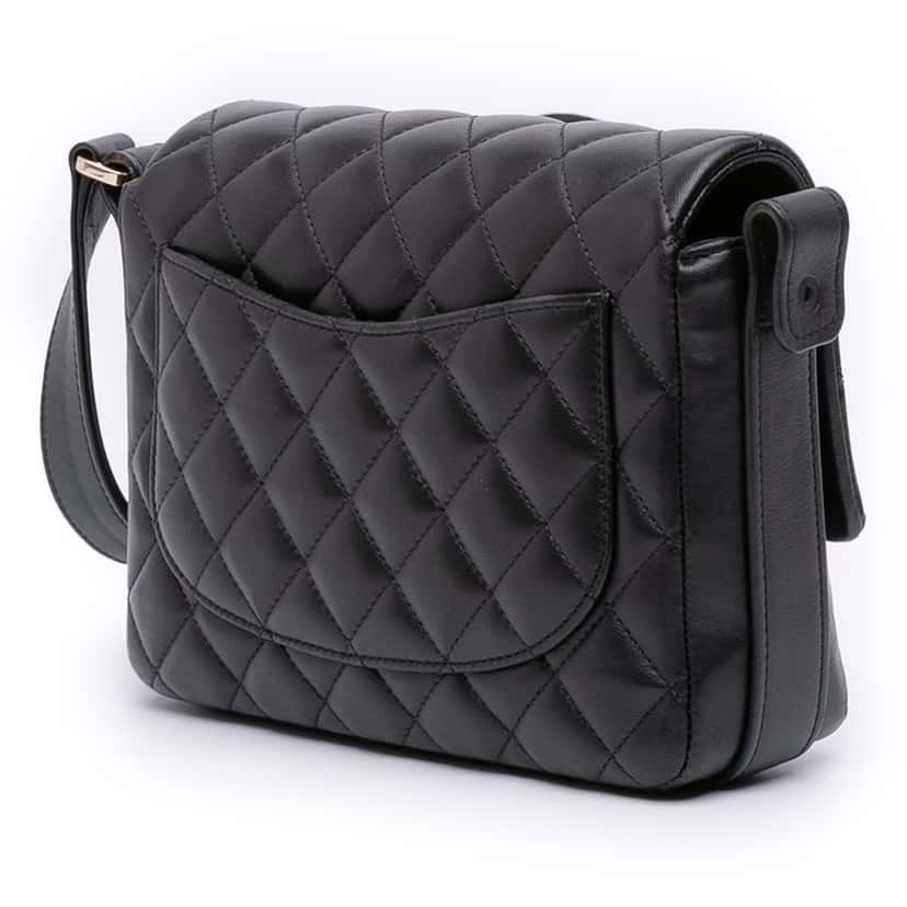 Chanel Quilted Calfskin Bolero de Chanel Flap Black Leather Good condition - Back View