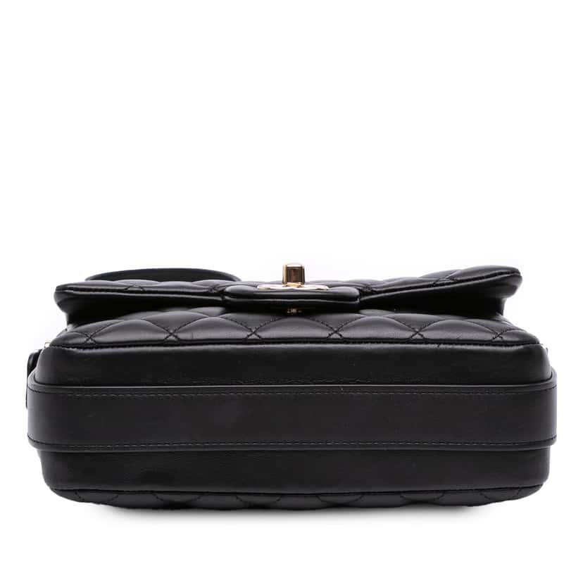 Chanel Quilted Calfskin Bolero de Chanel Flap Black Leather Good condition - Inside View