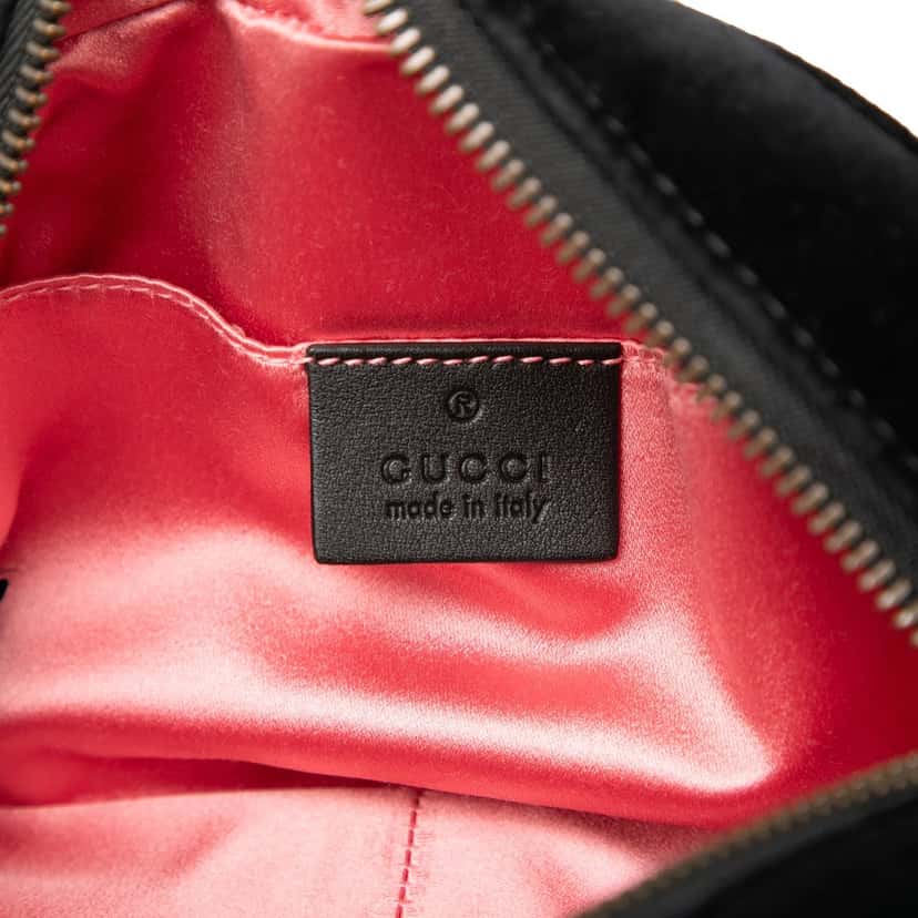 Gucci Mini GG Marmont Crystal Embellished Matelasse Velvet Crossbody Black Very good condition - Box View