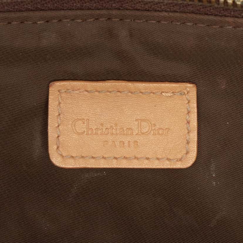 Dior Mini Diorissimo Canvas Saddle Pochette Brown Very good condition - Box View