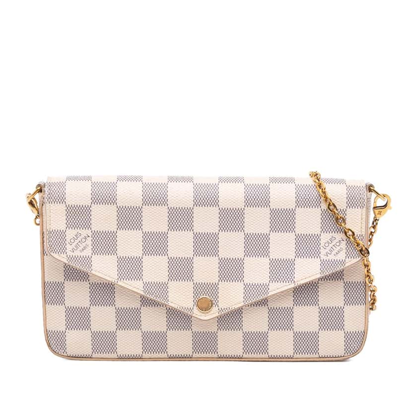 Louis Vuitton Damier Azur Pochette Felicie White Canvas Very good condition - Front View