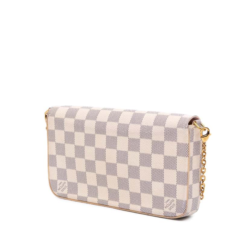 Louis Vuitton Damier Azur Pochette Felicie White Canvas Very good condition - Back View