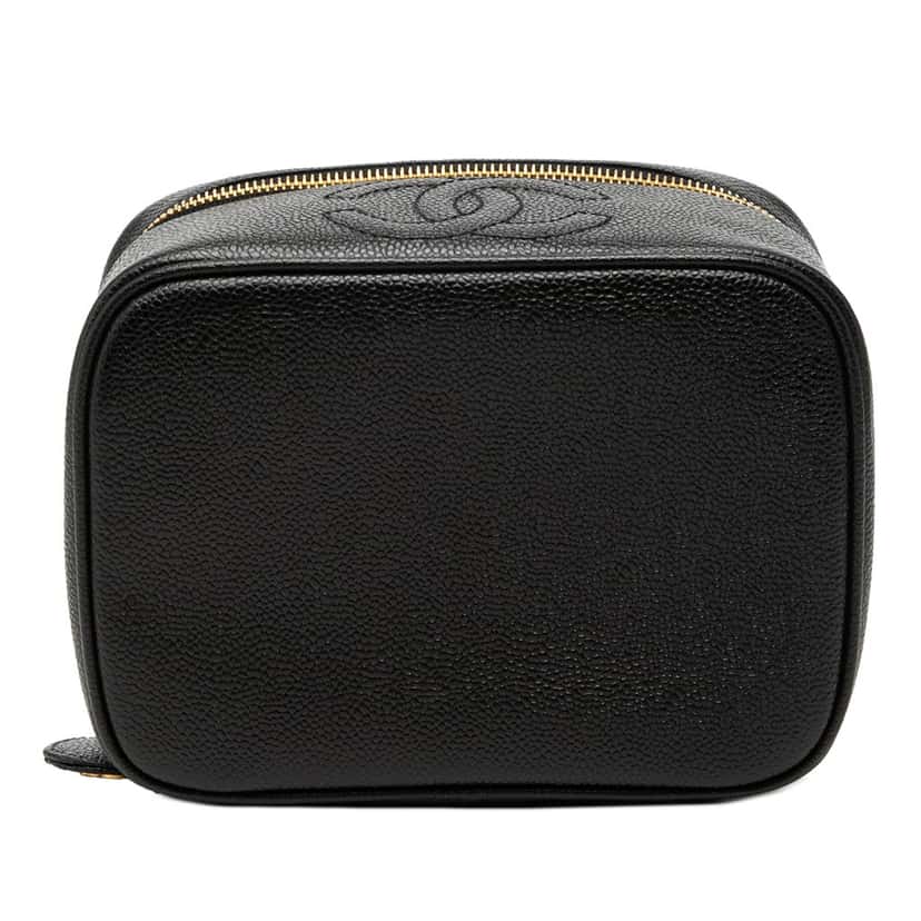 Chanel CC Caviar Vanity Bag Black Leather Very good condition - Inside View