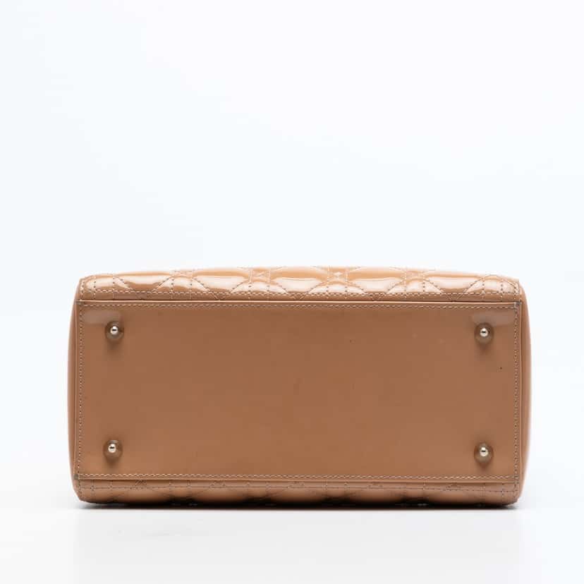 Dior Medium Patent Cannage Lady Dior Brown Leather Very good condition - Inside View