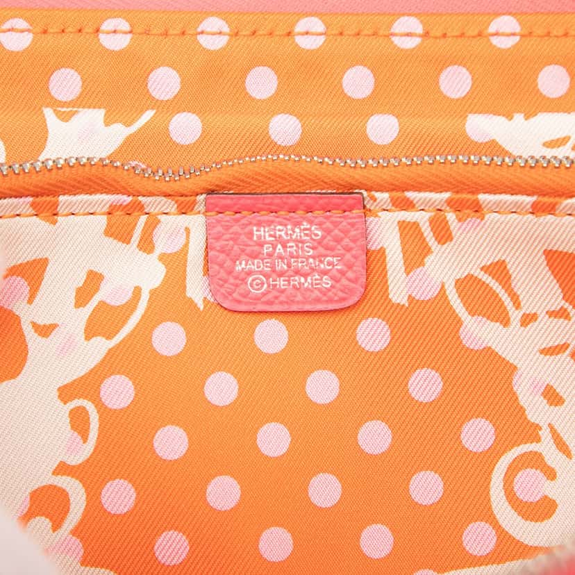 Hermès Epsom Silk'In Classique Long Wallet Pink Leather Very good condition - Box View