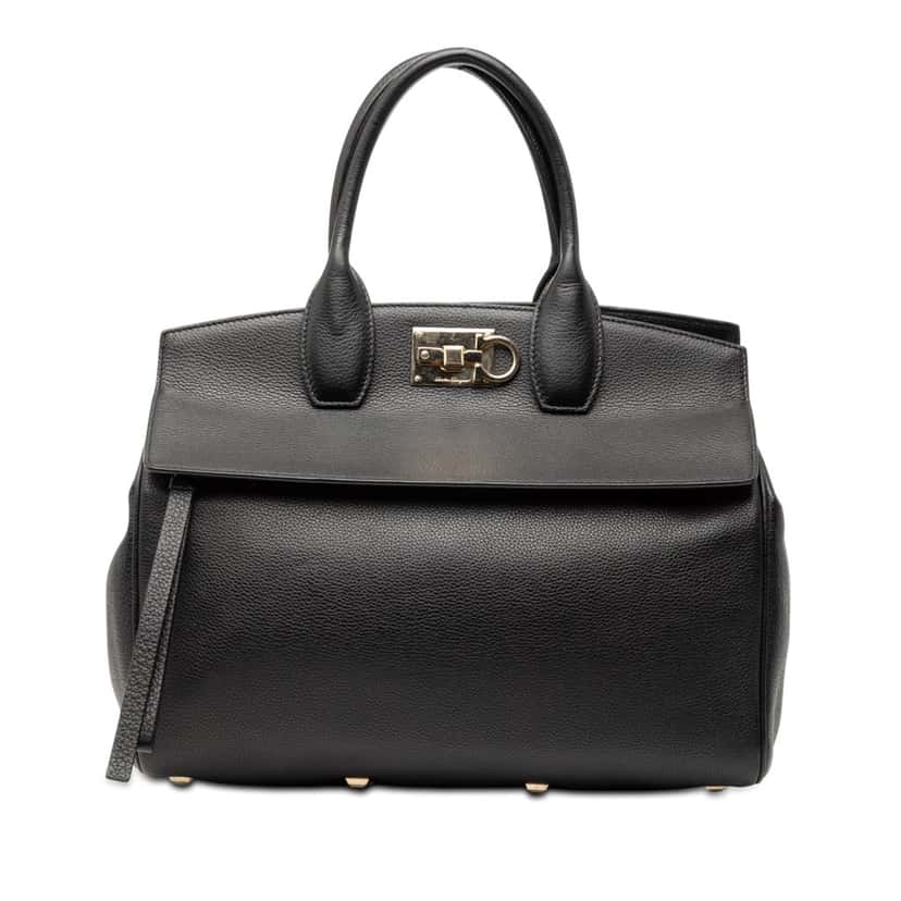 Ferragamo Leather Studio Satchel Black Leather Very good condition - Front View