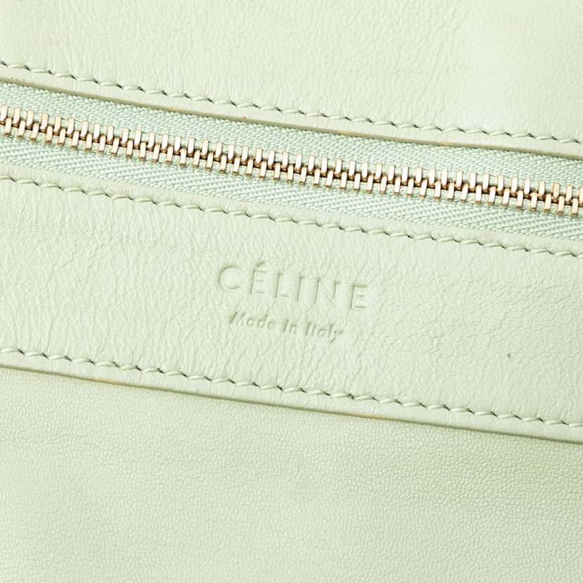 Celine Bicolor Leather Vertical Cabas Tote Green Leather Very good condition - Box View