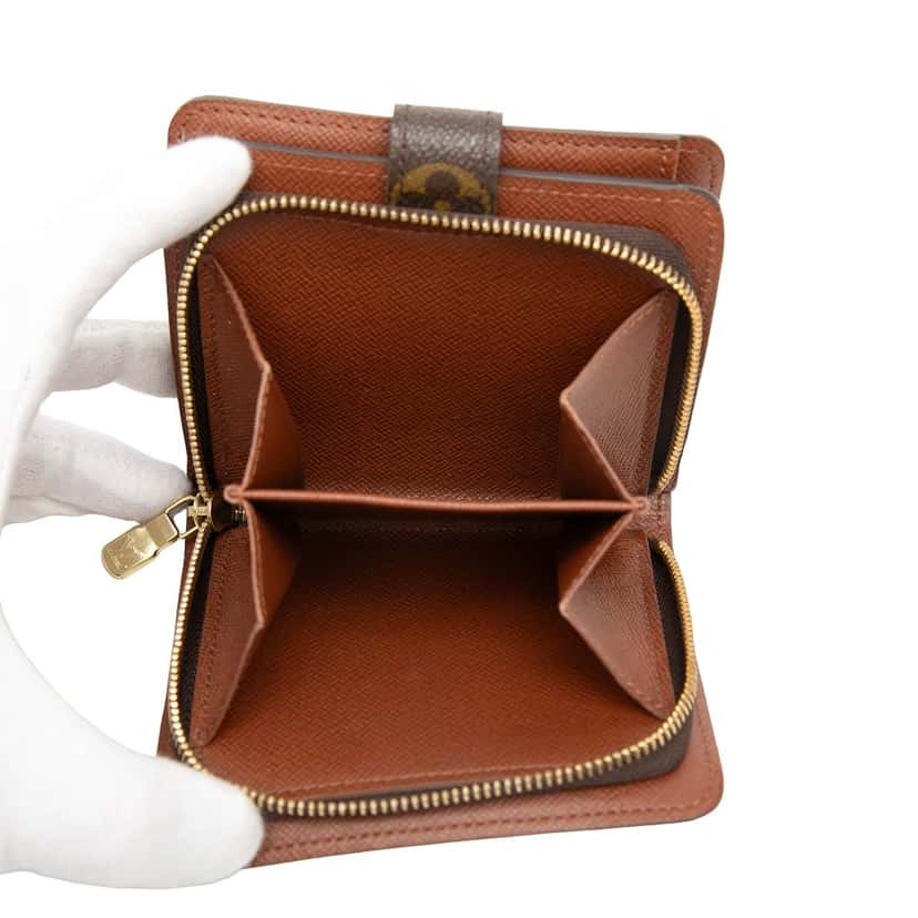 Louis Vuitton Monogram Bifold Compact Wallet Brown Very good condition - Model View