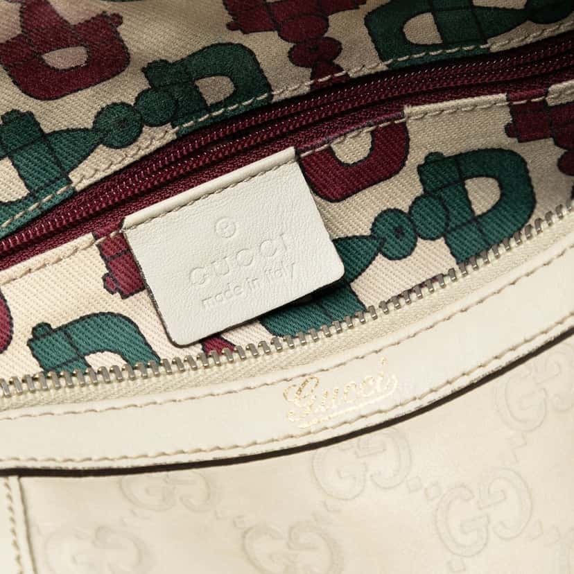 Gucci Guccissima Abbey D Ring Boston Bag White Leather Very good condition - Box View
