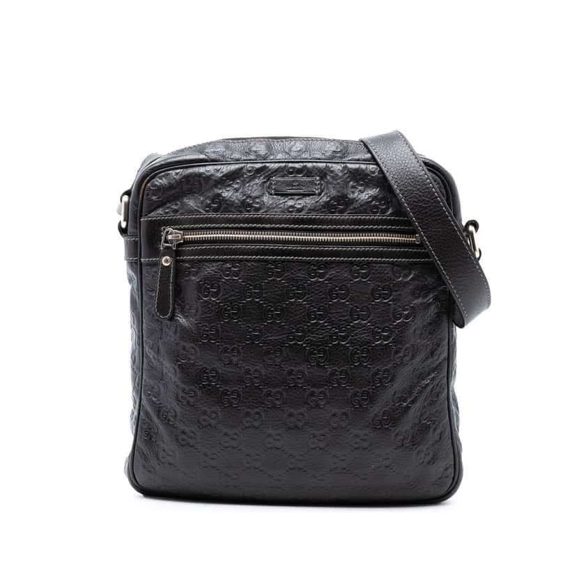 Gucci Guccissima Crossbody Black Leather Very good condition - Front View