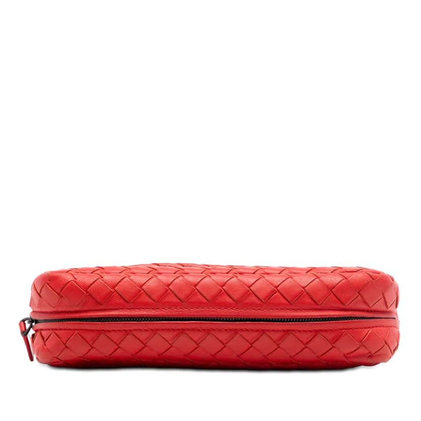 Bottega Veneta Mini Nappa Intrecciato Expandable Chain Flap Crossbody Red Leather Very good condition - Inside View
