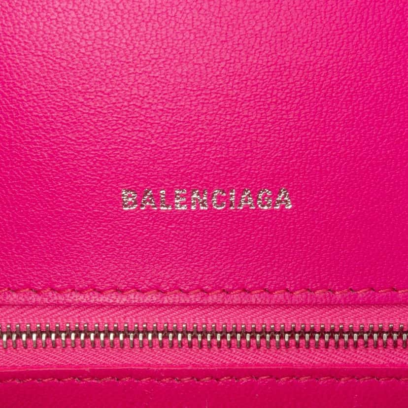 Balenciaga Small Shiny Box Calfskin Hourglass Satchel Pink Leather Very good condition - Box View