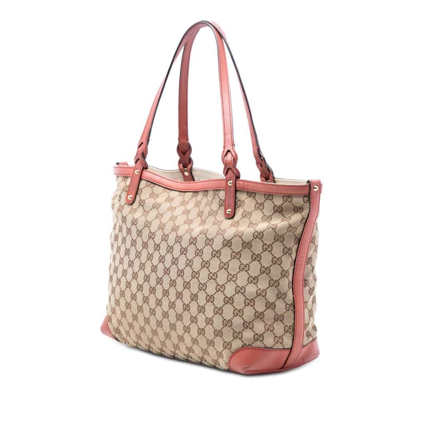 Gucci Medium GG Canvas Craft Tote Beige Very good condition - Back View