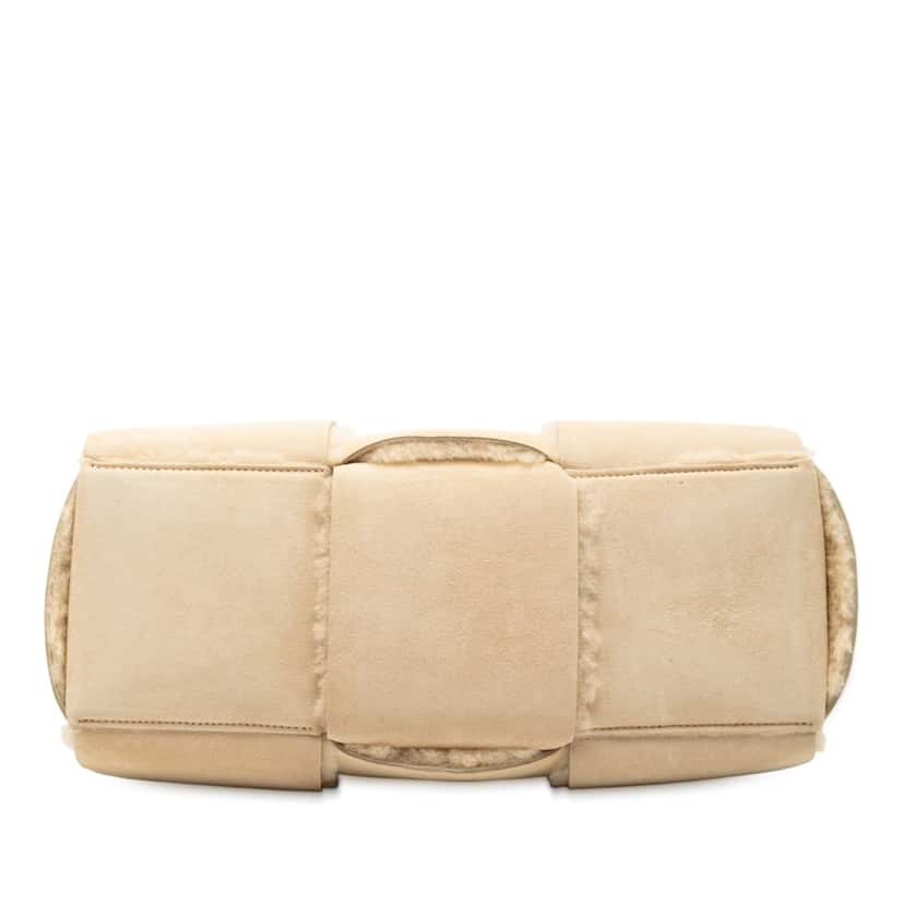 Bottega Veneta Small Suede and Shearling Maxi Intrecciato Arco Tote Brown Leather Very good condition - Inside View
