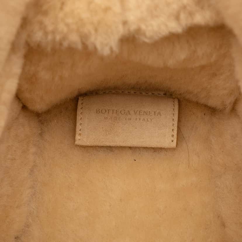 Bottega Veneta Small Suede and Shearling Maxi Intrecciato Arco Tote Brown Leather Very good condition - Box View