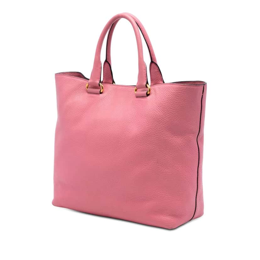 Prada Vitello Daino Open Convertible Tote Pink Leather Very good condition - Back View