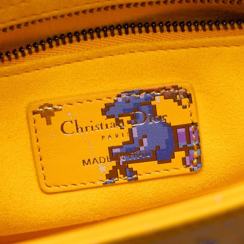Dior Small Calfskin Pixel Zodiac Lady Dior Yellow Leather Very good condition - Box View