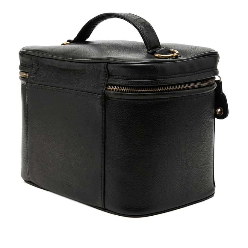 Chanel CC Caviar Vanity Bag Black Leather Good condition - Back View