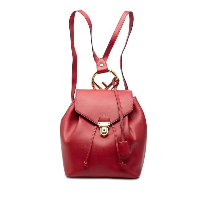Fendi Leather F is Fendi Backpack Red Leather Very good condition - Front View