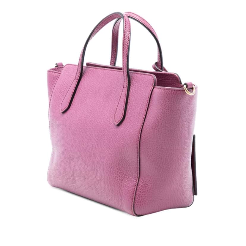 Gucci Mini Leather Swing Satchel Purple Leather Very good condition - Back View