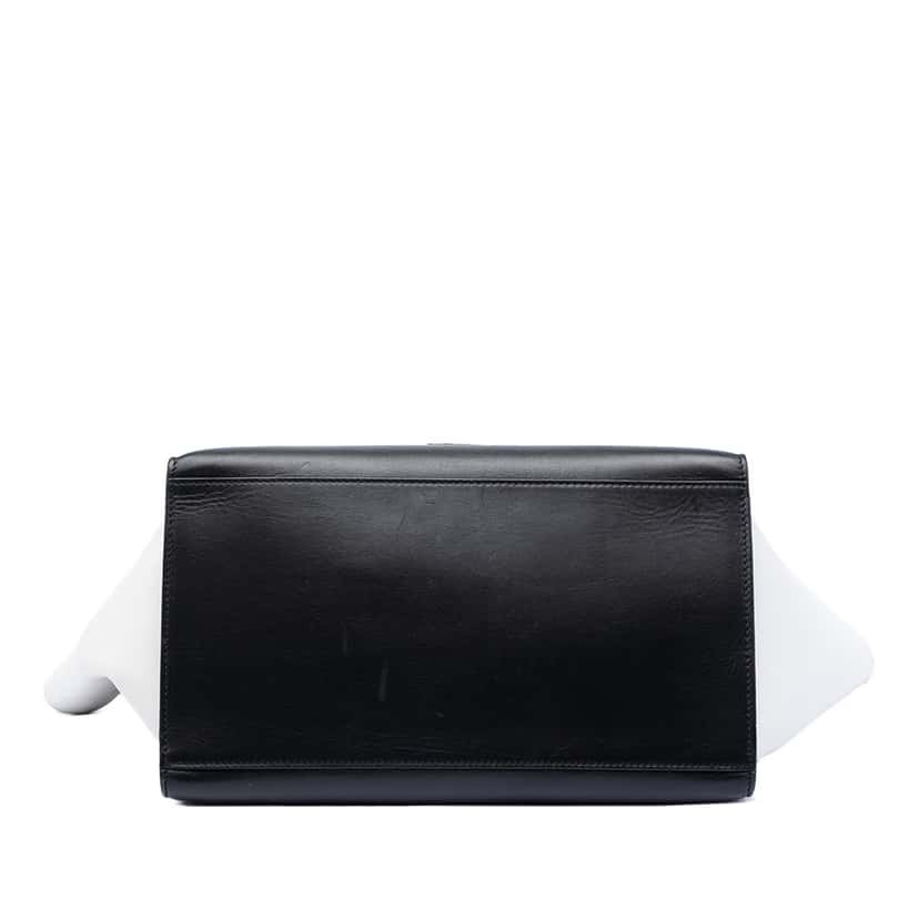 Celine Medium Tricolor Calfskin and Suede Trapeze Satchel Black Leather Very good condition - Inside View