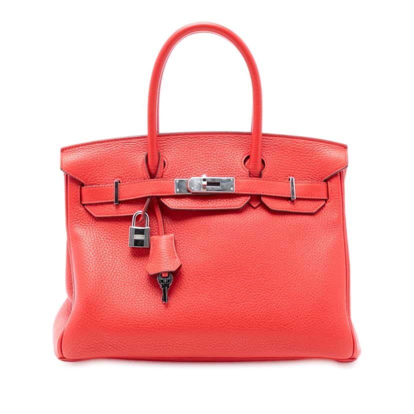 Hermès Clemence Birkin Retourne 30 Red Leather Very good condition - Front View