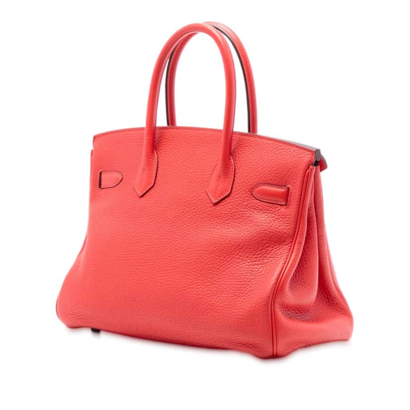 Hermès Clemence Birkin Retourne 30 Red Leather Very good condition - Back View