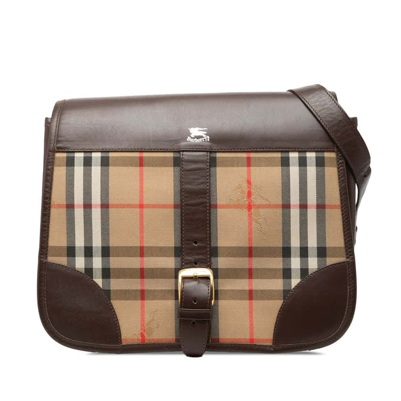 Burberry Haymarket Check Canvas Crossbody Beige Very good condition - Front View