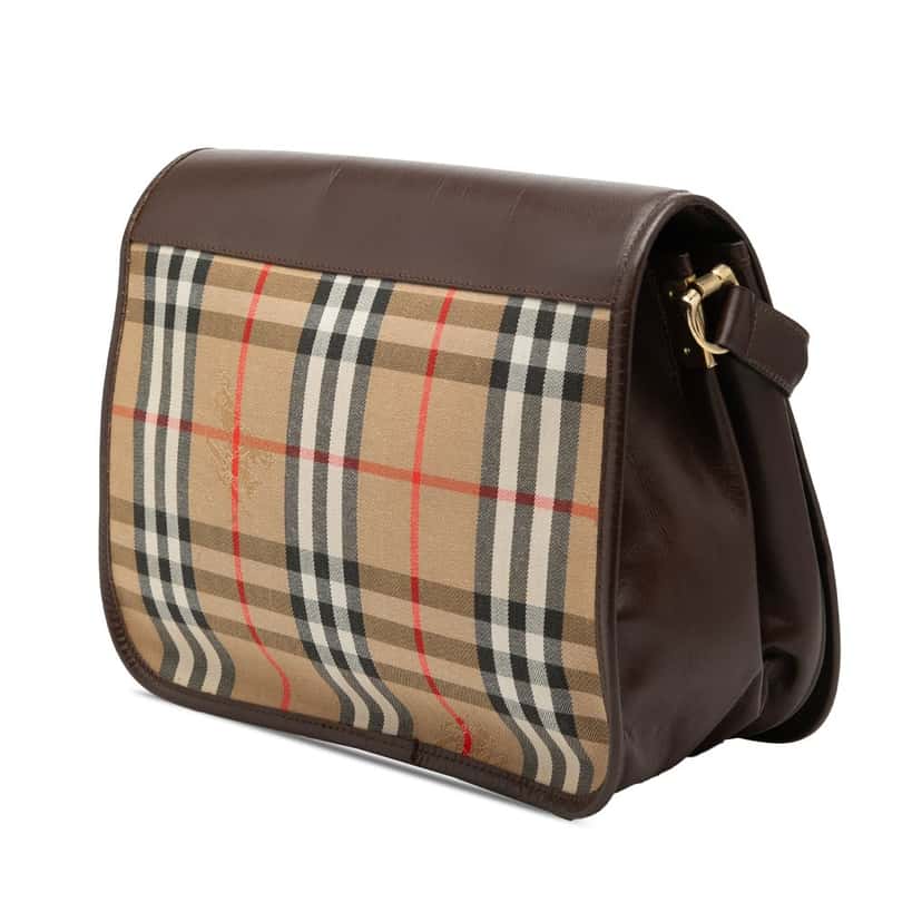 Burberry Haymarket Check Canvas Crossbody Beige Very good condition - Back View