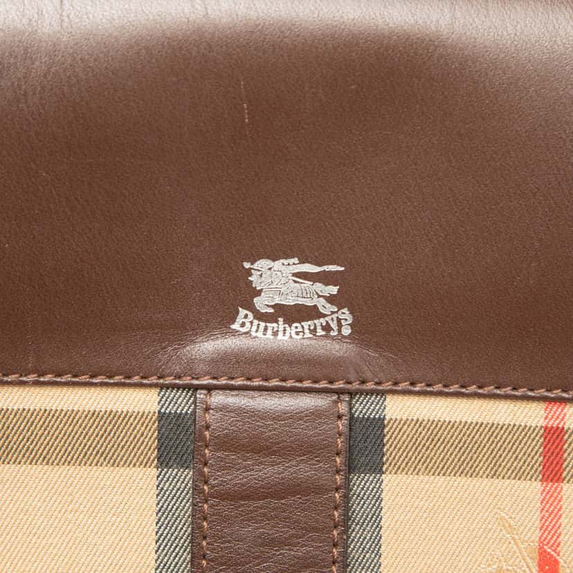 Burberry Haymarket Check Canvas Crossbody Beige Very good condition - Box View