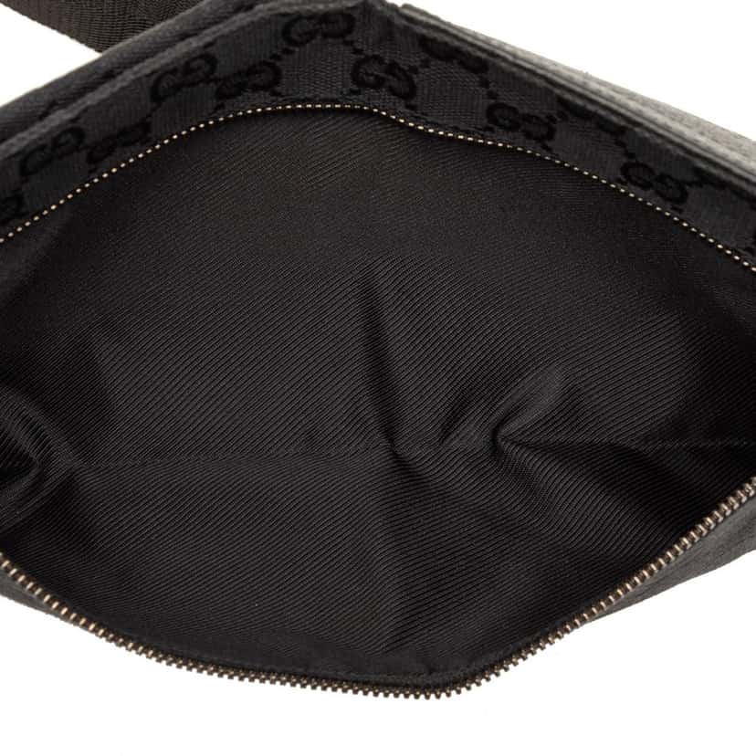 Gucci GG Canvas Double Pocket Belt Bag Black Very good condition - Model View