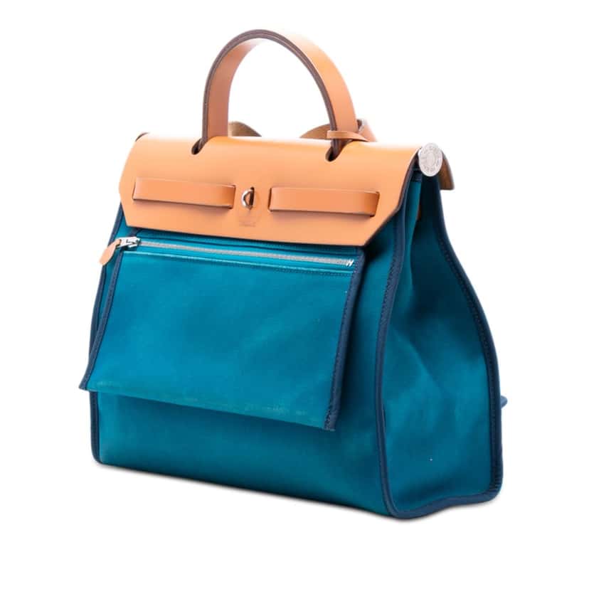 Hermès Toile Herbag Zip 31 Blue Very good condition - Back View