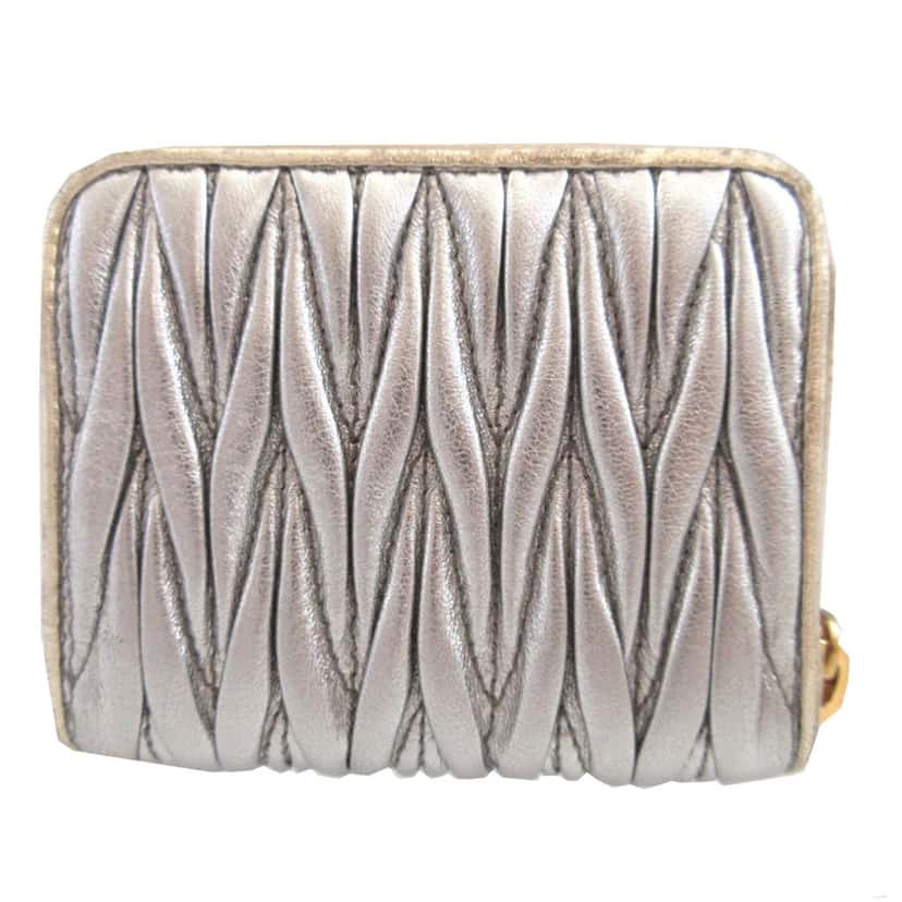 Miu Miu Matelasse Nappa Coin Pouch Gold Leather Very good condition - Back View