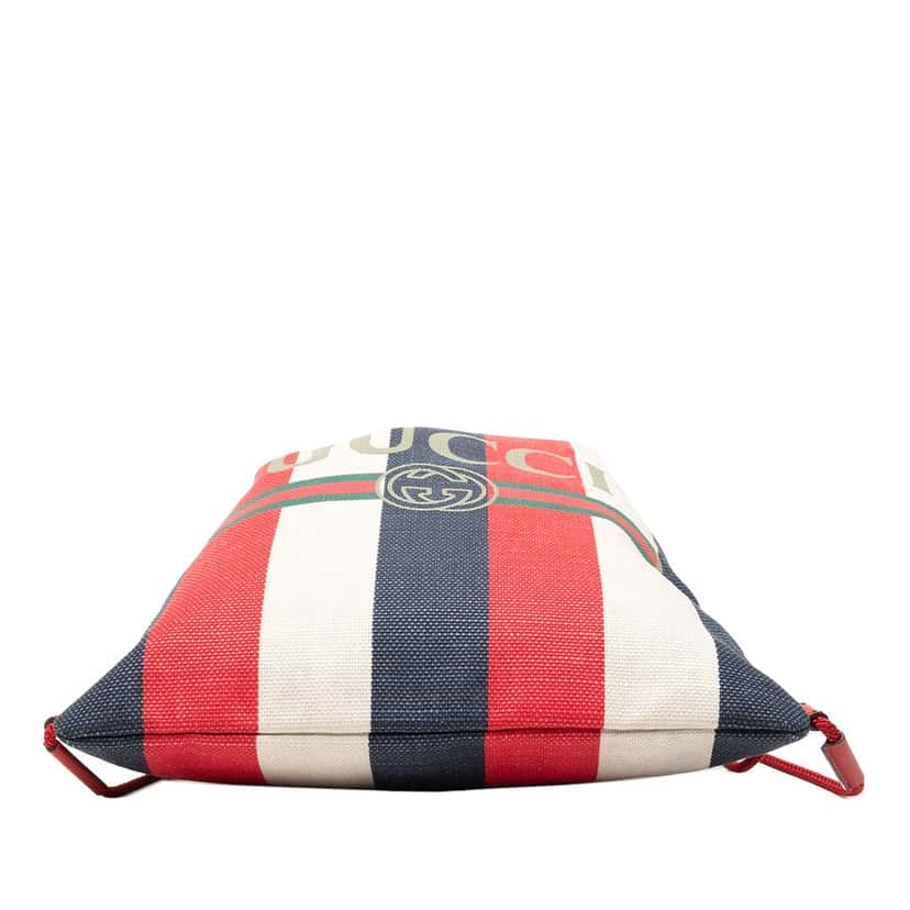 Gucci Canvas Sylvie Baiadera Web Drawstring Backpack Red Very good condition - Inside View