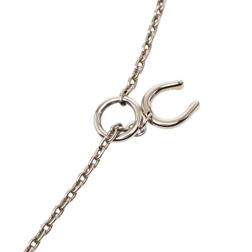 Hermès Palladium Plated Vulcanium Cheval Pendant Necklace Brown Metal Very good condition - Inside View