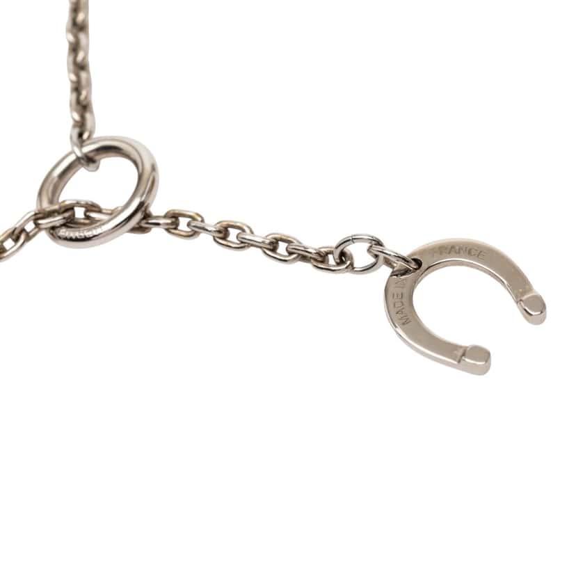 Hermès Palladium Plated Vulcanium Cheval Pendant Necklace Brown Metal Very good condition - Model View