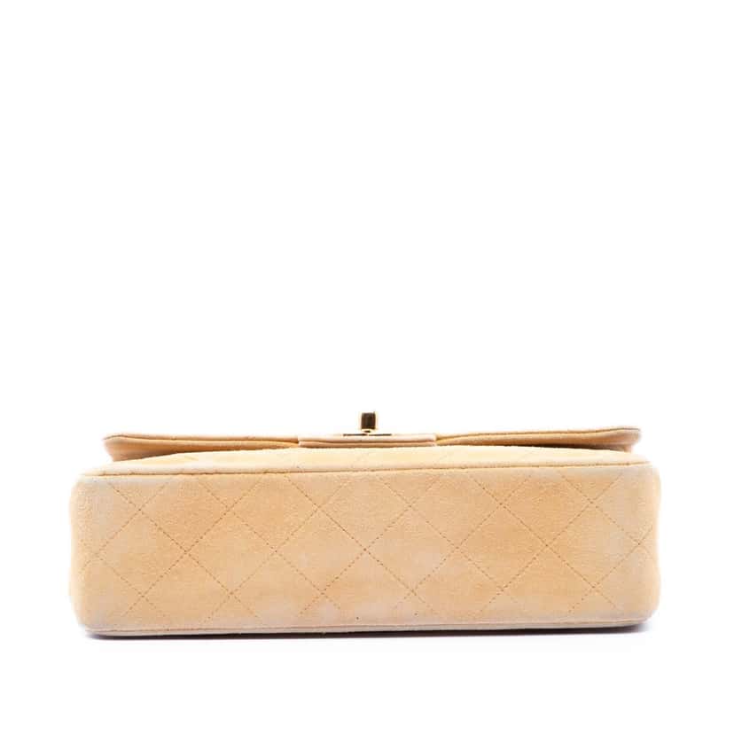 Chanel Small Classic Suede Double Flap Beige Leather Very good condition - Inside View