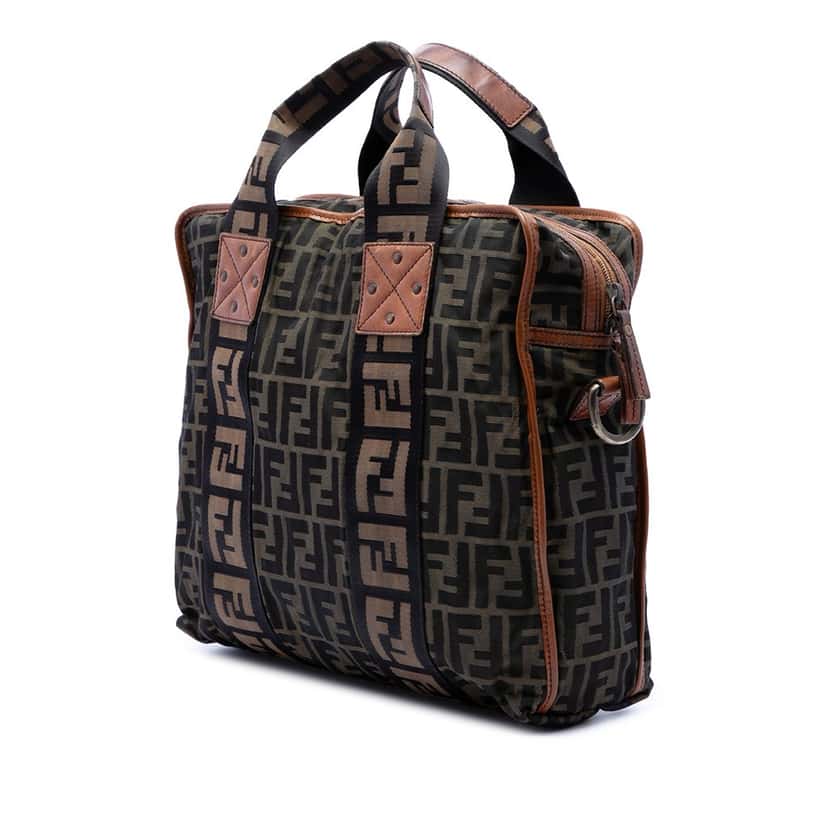 Fendi Zucca Canvas FF Satchel Brown Very good condition - Back View
