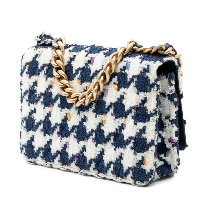 Chanel Tweed 19 Wallet On Chain Blue Very good condition - Back View