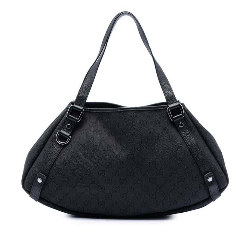 Gucci GG Denim Abbey D Ring Tote Black Very good condition - Front View