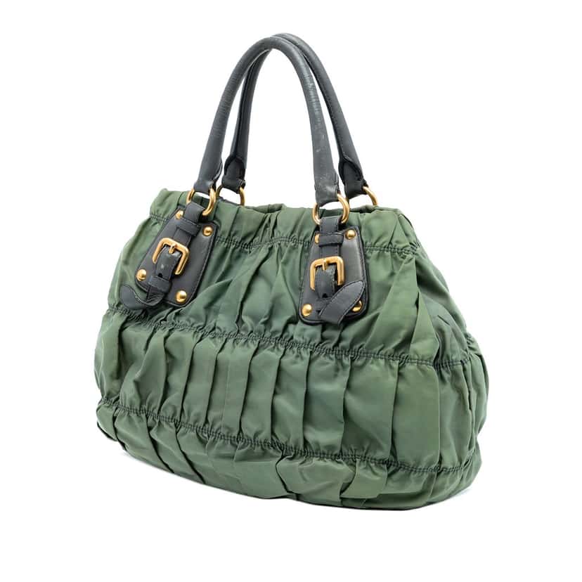 Prada Tessuto Gaufre Tote Green Very good condition - Back View