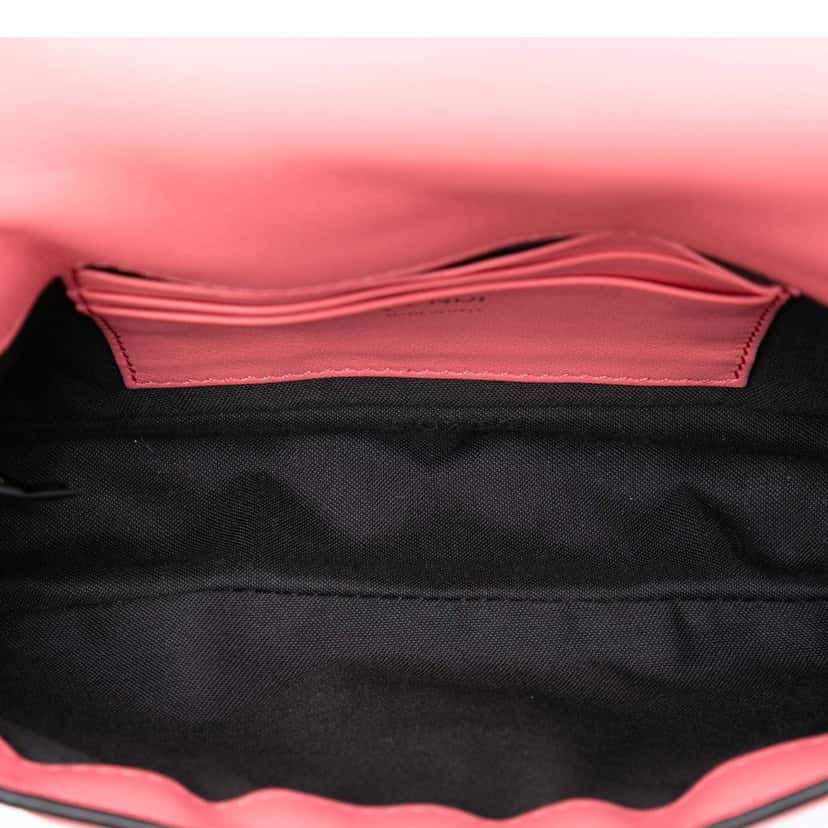 Fendi Mini Zucca Embossed Leather Baguette Satchel Pink Leather Very good condition - Model View