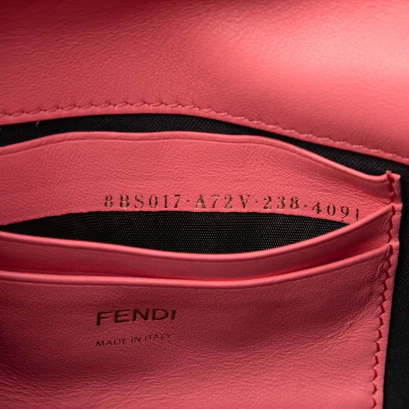 Fendi Mini Zucca Embossed Leather Baguette Satchel Pink Leather Very good condition - Box View
